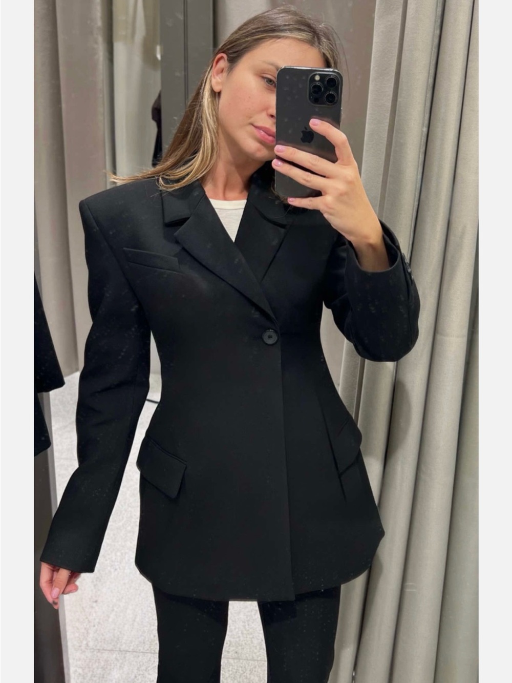 ZARA ZW COLLECTION FITTED BUTTON BLAZER SIZE M - Picture 9 of 14
